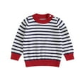thumbnail image 1 of Bagilaanoe Toddler Baby Girl Boy Knitted Sweater Long Sleeve Striped Pullover 3M 6M 12M 24M 3T Kids Warm Jumpers Tops Fall Loose Knitwear, 1 of 8