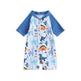 thumbnail image 1 of Bagilaanoe Toddler Baby Girl Boy One-Piece Swimsuit Print Short Sleeve Zipper Rashguard Swimwear 6M 12M 2T 3T 4T 5T Kids Bathing Suit Beachwear, 1 of 9