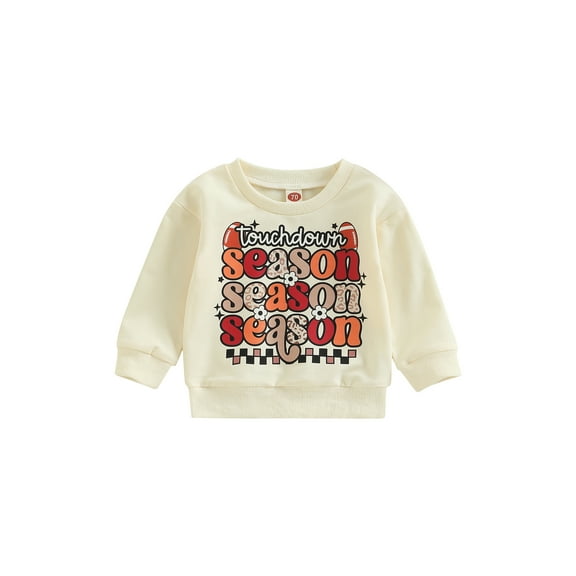 Bagilaanoe Toddler Baby Girl Boy Oversized Romper Sweatshirt Long Sleeve Bodysuit Rugby Letter Print Pullover 3M 6M 12M 18M 24M 3T 4T Kids Casual Tee Tops