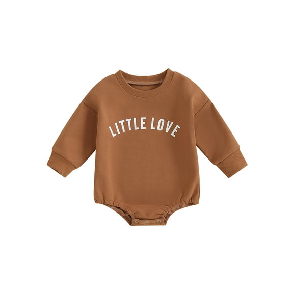 Bagilaanoe Toddler Baby Girl Boy Oversized Romper Sweatshirt Long Sleeve Bodysuits Letter Print Pullover 3M 6M 12M 18M 24M 3T 4T Kids Casual Tee Tops