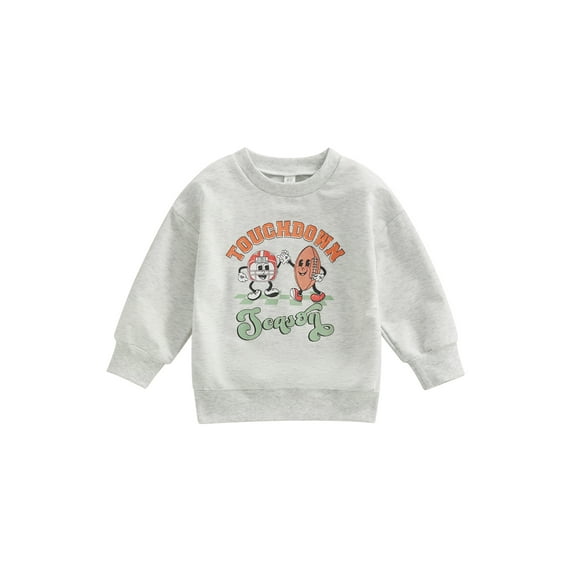 Bagilaanoe Toddler Baby Girl Boy Oversized Sweatshirt Long Sleeve Letters Rugby Print Pullover 12M 18M 24M 3T 4T 5T Kids Fall Loose Tee Tops