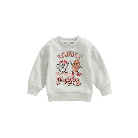Bagilaanoe Toddler Baby Girl Boy Oversized Sweatshirt Long Sleeve Letters Rugby Print Pullover 12M 18M 24M 3T 4T 5T Kids Fall Loose Tee Tops