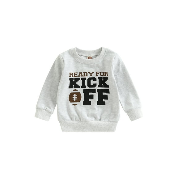 Bagilaanoe Toddler Baby Girl Boy Oversized Sweatshirt Long Sleeve Rugby Letter Print Pullover 12M 18M 24M 3T 4T 5T Kids Fall Loose Tee Tops
