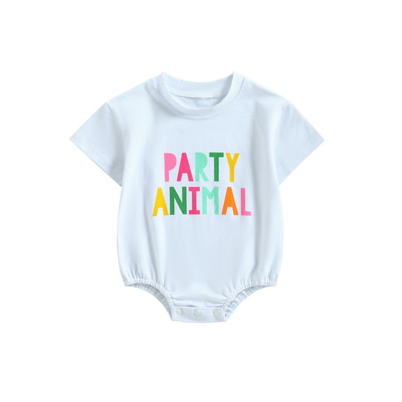 Bagilaanoe Toddler Baby Girl Boy Rompers/T-Shirts Letter Print Short Sleeve Bodysuits 6M 12M 18M 24M 2T 3T 4T 5T Kids Casual Summer Tops