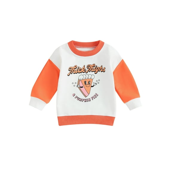 Bagilaanoe Toddler Baby Girl Boy Thanksgiving Sweatshirt Long Sleeve Letter Print Pullover 6M 12M 18M 24M 3T 4T Kids Fall Loose Tee Tops