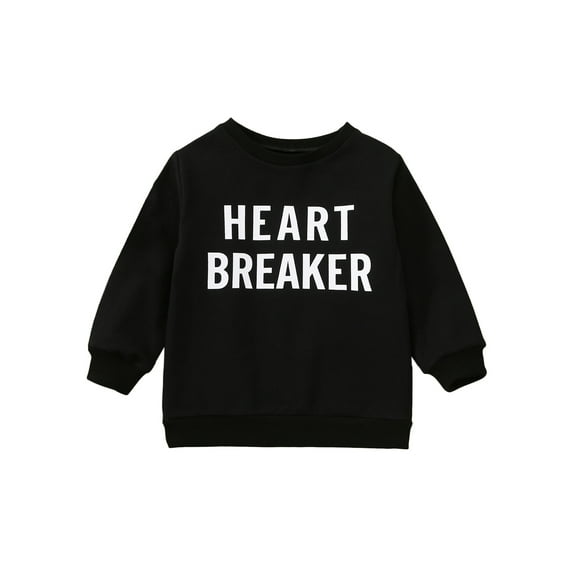 Bagilaanoe Toddler Baby Girl Boy Valentine's Day Sweatshirt Long Sleeve Letter Print Pullover 6M 12M 18M 24M 3T 4T 5T Kids Fall Loose Tee Tops