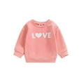 thumbnail image 1 of Bagilaanoe Toddler Baby Girl Boy Valentine's Day Sweatshirt Long Sleeve Letter Print Pullover 6M 12M 18M 24M 3T 4T Kids Loose Tee Tops, 1 of 8
