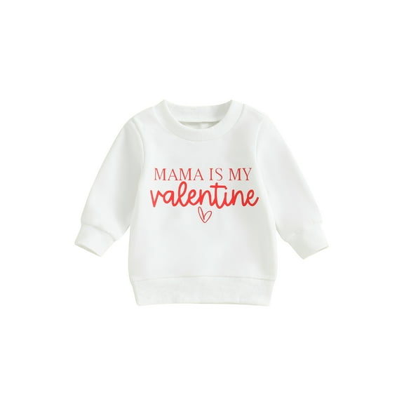 Bagilaanoe Toddler Baby Girl Boy Valentine’s Day Sweatshirt Long Sleeve Letter Print Pullover 6M 12M 18M 24M 3T Kids Fall Loose Tee Tops