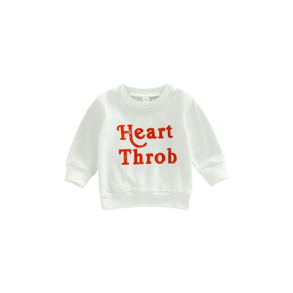 Bagilaanoe Toddler Baby Girl Boy Valentine's Day Sweatshirt Long Sleeve Letter Print Pullover 6M 12M 18M 24M 3T Kids Loose Tee Tops