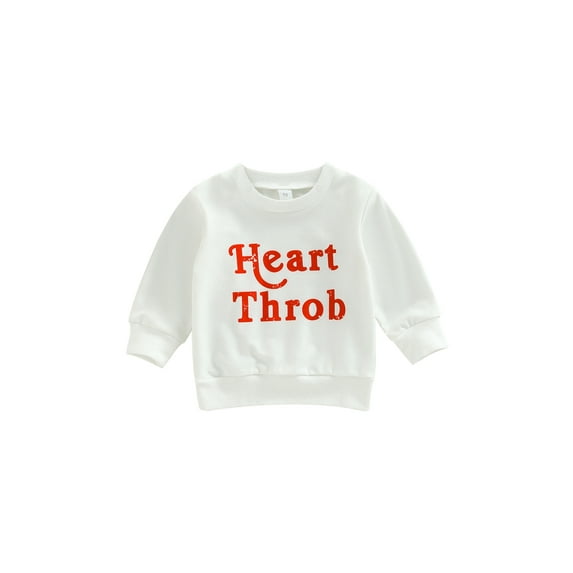 Bagilaanoe Toddler Baby Girl Boy Valentine's Day Sweatshirt Long Sleeve Letter Print Pullover 6M 12M 18M 24M 3T Kids Loose Tee Tops