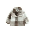 thumbnail image 1 of Bagilaanoe Toddler Baby Girl Boy Winter Jacket Plaid Long Sleeve Button Down Fleece Coat 6M 12M 18M 24M 3T Kids Fall Casual Outwear, 1 of 9