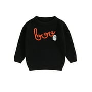 Bagilaanoe Toddler Baby Girl Boys Halloween Sweater Long Sleeve Embroidery Pullover 3M 6M 9M 12M 18M 24M 3T Kids Warm Jumpers Tops Fall Loose Knitwear