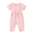 thumbnail image 1 of Bagilaanoe Toddler Baby Girl Boys Jumpsuit Short Sleeve Bodysuit 3M 6M 12M 18M 24M 3T Kids Casual One Piece Romper, 1 of 8