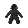 thumbnail image 1 of Bagilaanoe Toddler Baby Girl Boys Winter Quilted Puffer Jumpsuit Long Sleeve Plush Padded Hood Bodysuit 3M 6M 9M 12M 18M 24M 3T Kids Warm Zipper One Piece Romper, 1 of 2
