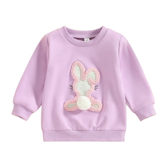 Bagilaanoe Toddler Baby Girl Casual Sweatshirt Long Sleeve Embroidery  Pullover 6M 12M 18M 24M 3T Kids Spring Loose Tee Tops