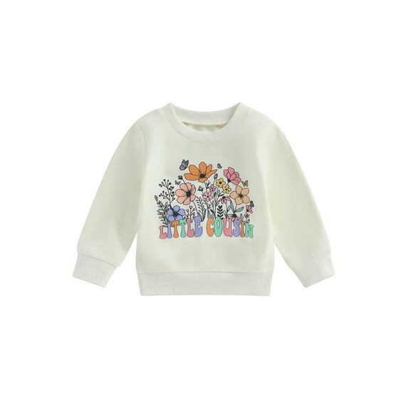 Bagilaanoe Toddler Baby Girl Casual Sweatshirt Long Sleeve Floral Letter Print Pullover 6M 12M 18M 24M 3T 4T 5T 6T Kids Fall Loose Tee Tops