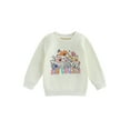 thumbnail image 1 of Bagilaanoe Toddler Baby Girl Casual Sweatshirt Long Sleeve Floral Letter Print Pullover 6M 12M 18M 24M 3T 4T 5T 6T Kids Fall Loose Tee Tops, 1 of 9