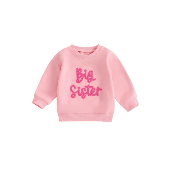Bagilaanoe Toddler Baby Girl Casual Sweatshirt Long Sleeve Letter Embroidery Pullover 12M 18M 24M 3T 4T 5T Kids Fall Loose Tee Tops