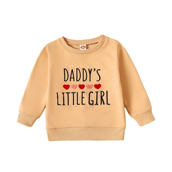 Bagilaanoe Toddler Baby Girl Casual Sweatshirt Long Sleeve Letter Embroidery Pullover 3M 6M 12M 18M 24M 3T Kids Loose Tee Tops