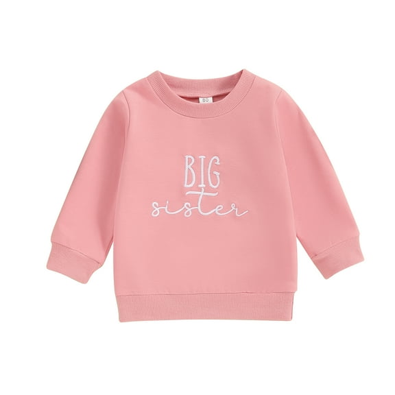 Bagilaanoe Toddler Baby Girl Casual Sweatshirt Long Sleeve Letter Embroidery Pullover 6M 12M 18M 24M 3T 4T Kids Spring Loose Tee Tops