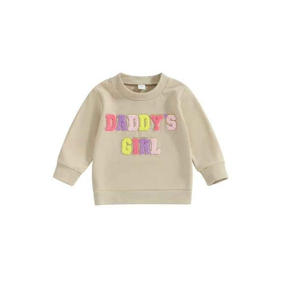 Bagilaanoe Toddler Baby Girl Casual Sweatshirt Long Sleeve Letter Print Pullover 6M 12M 18M 24M 3T 4T Kids Fall Loose Tee Tops