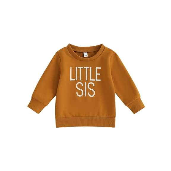 Bagilaanoe Toddler Baby Girl Casual Sweatshirt Long Sleeve Letter Print Pullover 6M 12M 18M 24M 3T 4T Kids Fall Loose Tee Tops