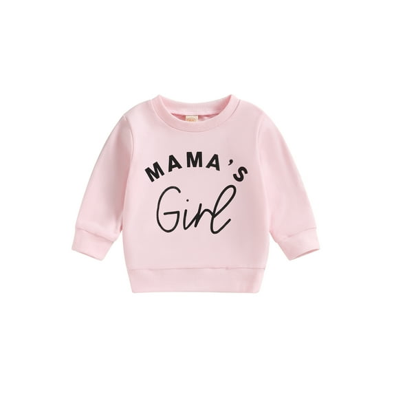 Bagilaanoe Toddler Baby Girl Casual Sweatshirt Long Sleeve Letter Print Pullover 6M 12M 18M 24M 3T Kids Fall Loose Tee Tops