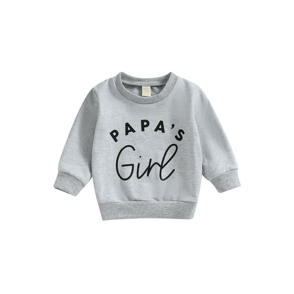 Bagilaanoe Toddler Baby Girl Casual Sweatshirt Long Sleeve Letter Print Pullover 6M 12M 18M 24M 3T Kids Fall Loose Tee Tops