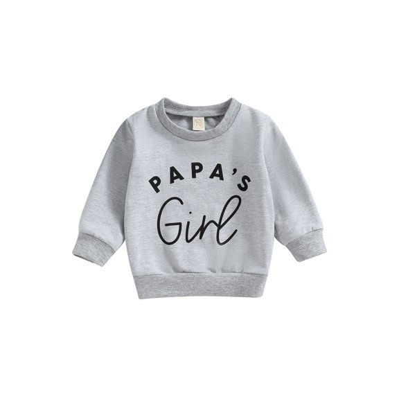 Bagilaanoe Toddler Baby Girl Casual Sweatshirt Long Sleeve Letter Print Pullover 6M 12M 18M 24M 3T Kids Fall Loose Tee Tops