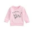 thumbnail image 1 of Bagilaanoe Toddler Baby Girl Casual Sweatshirt Long Sleeve Letter Print Pullover 6M 12M 18M 24M 3T Kids Loose Tee Tops, 1 of 9