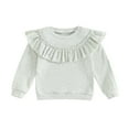 thumbnail image 1 of Bagilaanoe Toddler Baby Girl Casual Sweatshirt Long Sleeve Ruffle Pullover 9M 12M 18M 24M 36M 48M Kids Loose Tee Tops, 1 of 7