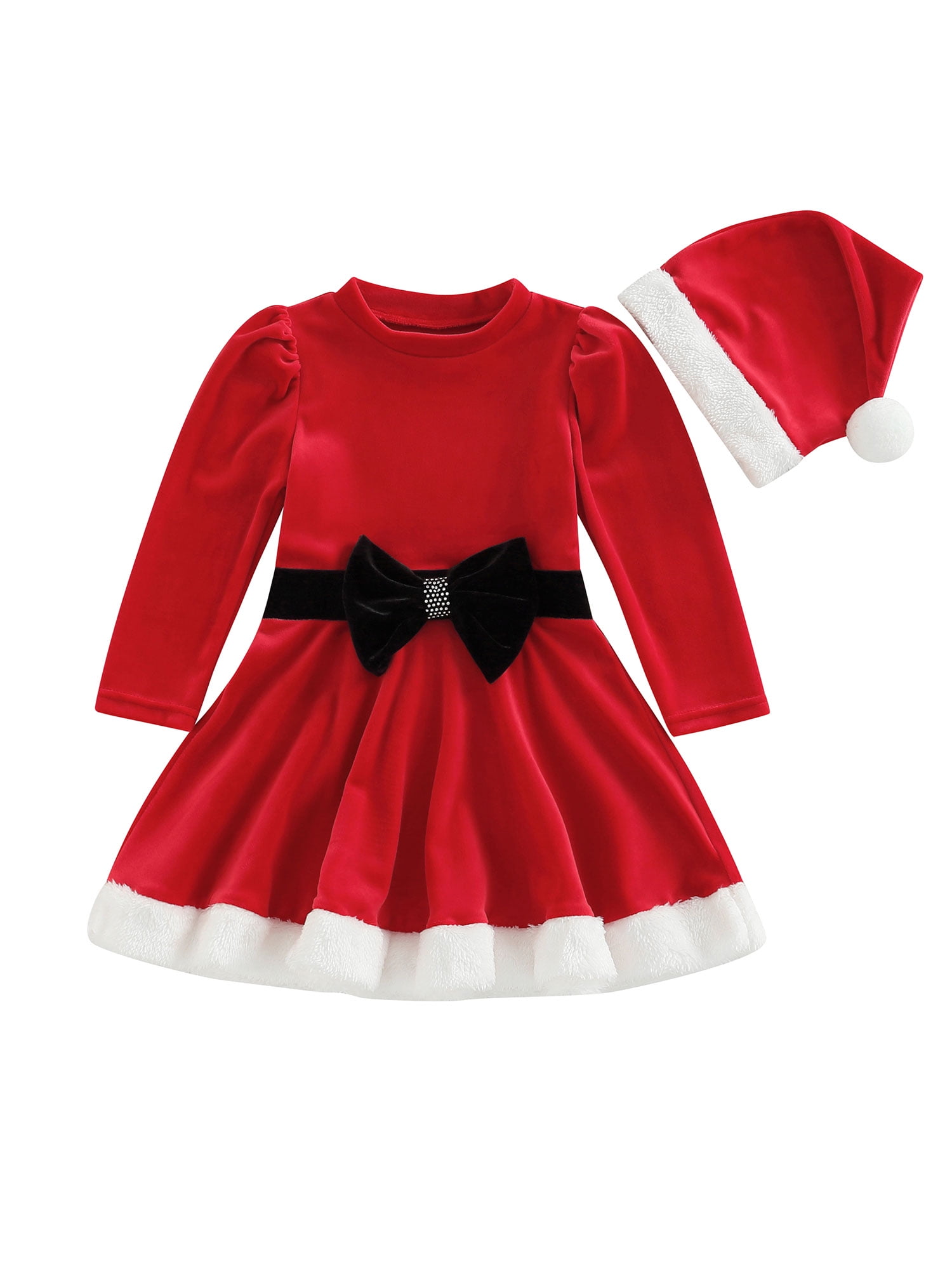 Bagilaanoe Toddler Baby Girl Christmas Dress Long Sleeve Aline