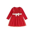 thumbnail image 1 of Bagilaanoe Toddler Baby Girl Christmas Dress Shiny Sequin Long Sleeve A-line Princess Dresses 12M 18M 24M 3T 4T 5T 6T Kid Fall Patchwork Tulle Skirt, 1 of 9