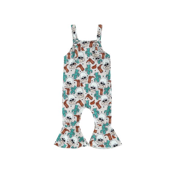 Bagilaanoe Toddler Baby Girl Christmas Jumpsuit Sleeveless Santa Claus Print Romper Overalls 6M 9M 12M 18M 24M 3T Kids Long Flared Pants Fall Clothes