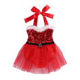 thumbnail image 1 of Bagilaanoe Toddler Baby Girl Christmas Romper Dress Sleeveless A-line Princess Dresses 3M 6M 12M 18M 24M 3T Kid Sequin Patchwork Tulle Skirt, 1 of 7
