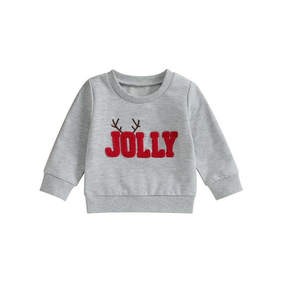 Bagilaanoe Toddler Baby Girl Christmas Sweatshirt Long Sleeve Letter Embroidery Pullover 3M 6M 12M 18M 24M 3T Kids Fall Loose Tee Tops