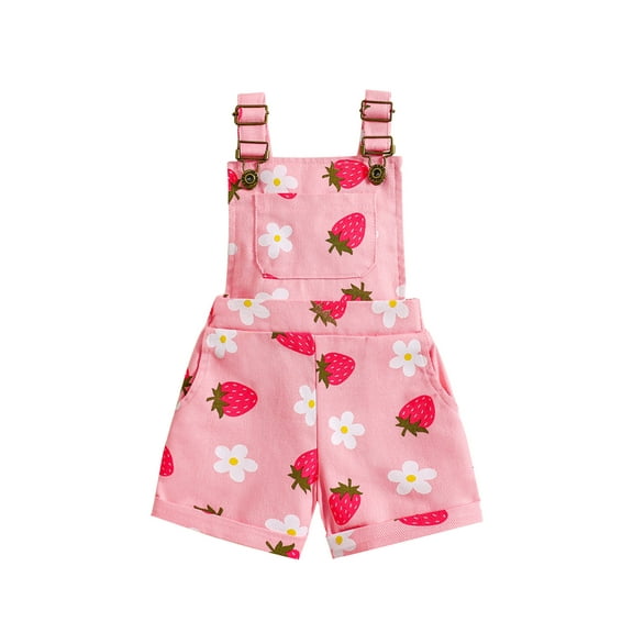 Bagilaanoe Toddler Baby Girl Denim Jumpsuit Shorts Sleeveless Floral Print Jeans Overalls 6M 12M 18M 24M 3T 4T 5T 6T Kids Short Pants Summer Clothes