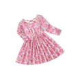 thumbnail image 1 of Bagilaanoe Toddler Baby Girl Easter Dress Long Sleeve A-line Dresses 6M 9M 12M 18M 24M 3T Kids Spring Swing Sundress, 1 of 9