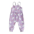 thumbnail image 1 of Bagilaanoe Toddler Baby Girl Easter Jumpsuit Sleeveless Floral Print Romper Overalls 6M 12M 18M 24M 3T Kids Long Pants Summer Clothes, 1 of 6