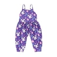 thumbnail image 1 of Bagilaanoe Toddler Baby Girl Easter Jumpsuit Sleeveless Print Romper Pleated Overalls 1T 2T 3T 4T 5T 6T Kids Long Pants Summer Clothes, 1 of 8