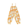 thumbnail image 1 of Bagilaanoe Toddler Baby Girl Halloween Jumpsuit Sleeveless Ghost/Cartoon Cat Pumpkin Print Romper Sling Overalls 1T 2T 3T 4T 5T 6T Kids Long Pants Casual Outfits, 1 of 9