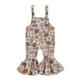 thumbnail image 1 of Bagilaanoe Toddler Baby Girl Halloween Jumpsuit Sleeveless Print Romper Overalls 6M 9M 12M 18M 24M 3T Kids Flared Pants Fall Bell-Bottoms Outfits, 1 of 8