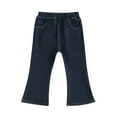 thumbnail image 1 of Bagilaanoe Toddler Baby Girl Jeans Flare Pants 3T 4T 5T Kids Solid Color Elastic Bell Bottoms Trousers Ruffle Pants, 1 of 7