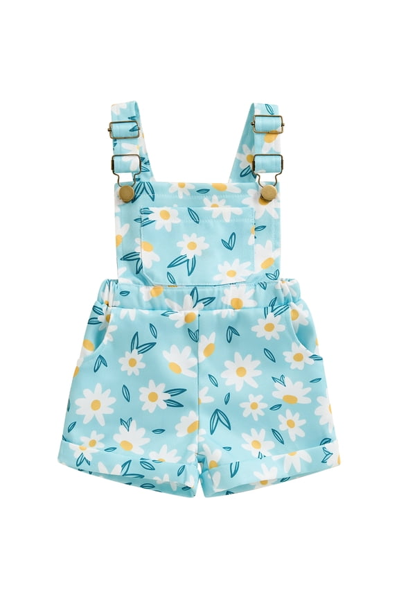 Toddler Baby Girl Jumpsuit Shorts Sleeveless Floral Print Romper Overalls 6M 12M 18M 2T 3T 4T 5T 6T Kids Short Pants Summer Clothes