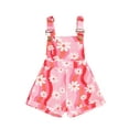 thumbnail image 1 of Bagilaanoe Toddler Baby Girl Jumpsuit Shorts Sleeveless Floral Print Romper Overalls 6M 12M 18M 2T 3T 4T Kids Short Pants Summer Clothes, 1 of 6