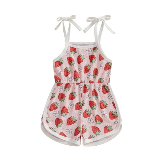 Bagilaanoe Toddler Baby Girl Jumpsuit Shorts Sleeveless Print Romper Overalls 12M 18M 24M 3T 4T 5T Kids Short Pants Summer Clothes