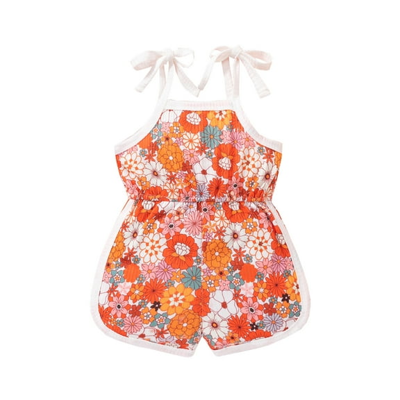 Bagilaanoe Toddler Baby Girl Jumpsuit Shorts Sleeveless Print Romper Pleated Overalls 12M 18M 24M 3T 4T 5T Kids Short Pants Summer Outfits