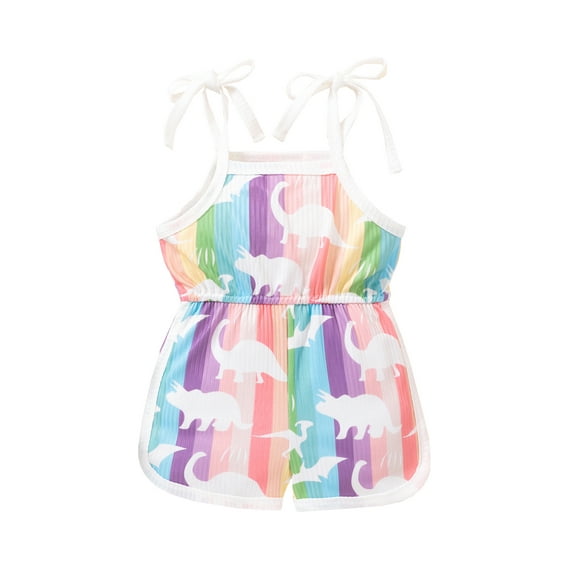 Bagilaanoe Toddler Baby Girl Jumpsuit Shorts Sleeveless Print Romper Pleated Overalls 12M 18M 24M 3T 4T 5T Kids Short Pants Summer Outfits