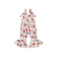 thumbnail image 1 of Bagilaanoe Toddler Baby Girl Jumpsuit Sleeveless Floral Print Romper Overalls 6M 12M 18M 24M 3T 4T Kids Long Flared Pants Summer Clothes, 1 of 7