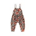 thumbnail image 1 of Bagilaanoe Toddler Baby Girl Jumpsuit Sleeveless Spaghetti Strap Football Print Romper Overalls 1T 2T 3T 4T 5T 6T Kids Long Pants Outfits, 1 of 8